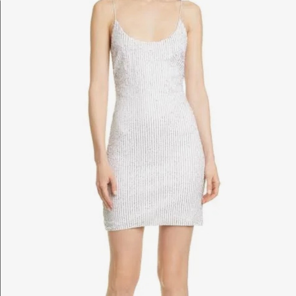 White Sequin Alice & Olivia mini dress